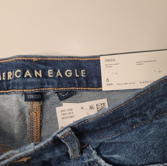 American Eagle Strigid Super High-Waisted Relaxed Denim Short size 6 - Picture 3 of 4